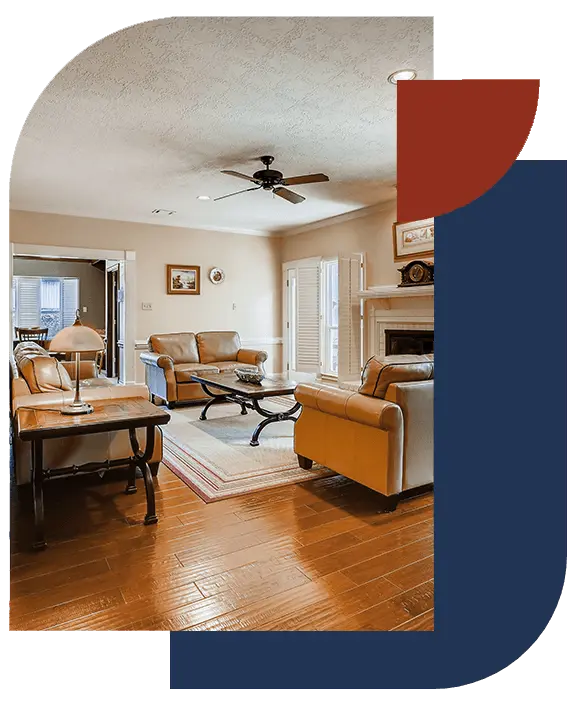 Tidy living room after a house cleaning in River Ridge